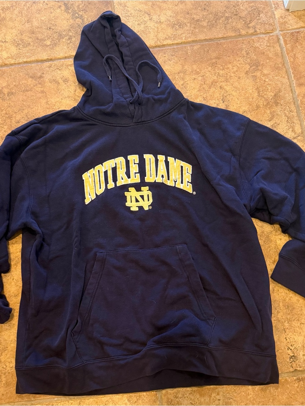 Notre Dame Navy Blue Hoodie with Yellow Logo